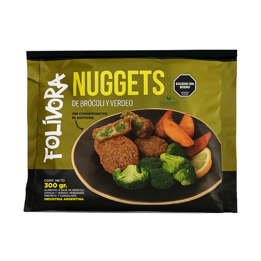 [FOLIV002] Folivora - Nuggets de Brocoli y Verdeo (300gr Pack por 8 unidades)  