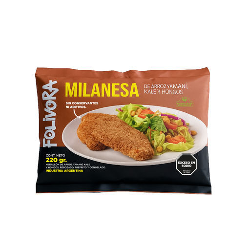 [FOLIV011] Folivora - Milanesa Yamani, Kale y Hongos (220gr Pack por 2 unidades)  