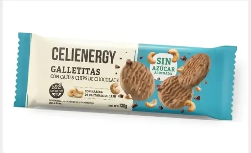 [CELIE001] Celienergy - Galletitas con Caju & Chips de Chocolate SIN AZUCAR AGREGADA (130gr) 