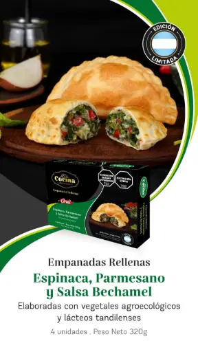 [ORALI051] Orali - Empanadas rellenas Espinaca, Parmesano y Salsa Bechamel ( 4 unidades x 320gr) Linea alta cocina  