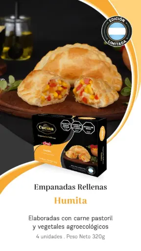 [ORALI052] Orali - Empanadas rellenas Humita ( 4 unidades x 320gr) Linea alta cocina