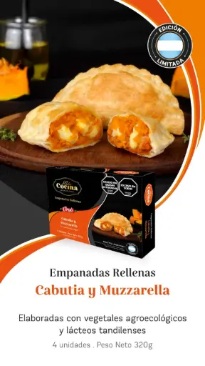 [ORALI053] Orali -  Empanadas rellenas Cabutia y Muzzarella ( 4 unidades x 320gr) Linea alta cocina