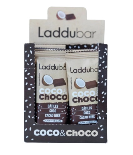 LadduBar - Barrita de coco, choco, datiles, caju y cacao (caja 12 unidades)