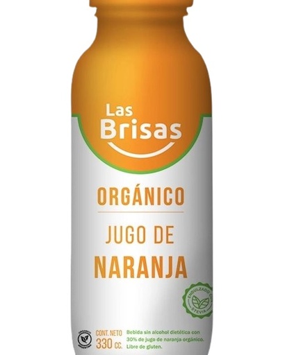Las Brisas - Jugo Orgánico Sin Azúcar Naranja 330 ml