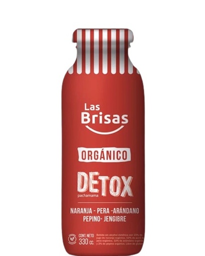 Las Brisas - Jugo Orgánico Detox Naranja, Zanahoria, Manzana y Jengibre 330 ml