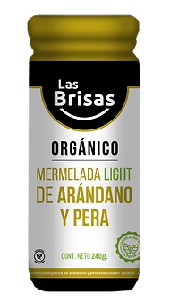 Las Brisas - Mermelada Organica Sin Azúcar de Arandano y Pera 240 gr