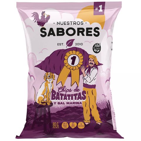 Nuestros Sabores - Chips de batatas y sal marina (80gr)