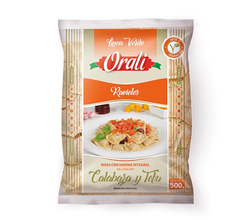 Orali - Linea verde ravioles de calabaza y tofu (500gr)