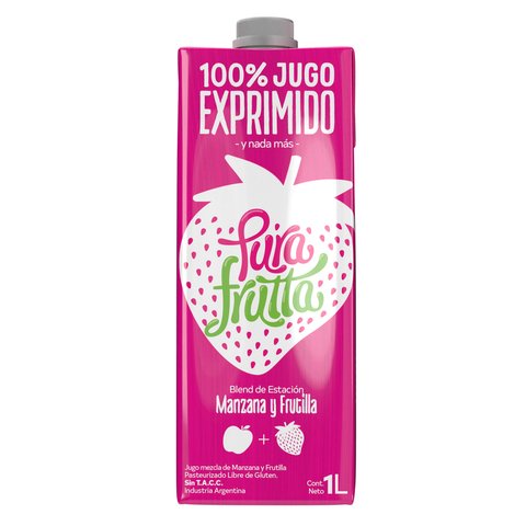 Pura Frutta - Jugo natural sabor manzana y frutilla (1lt)