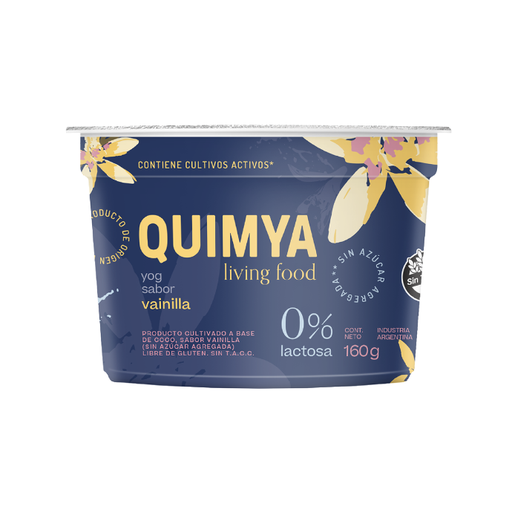 Quimya Yog - ​Yogurt vegano sabor vainilla sin azúcar (160gr)