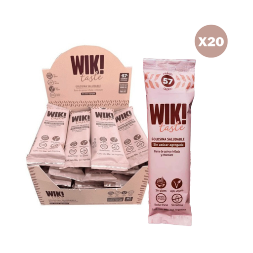 Wik Taste - Barritas de quinoa inflada y chocolate (pack 20 unidades de 20gr c/u)