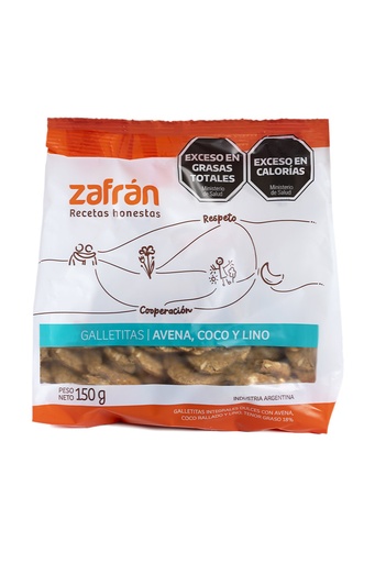 Zafran - Galletitas de avena, coco rallado y semillas de lino (20 unidades de 150gr c/u)