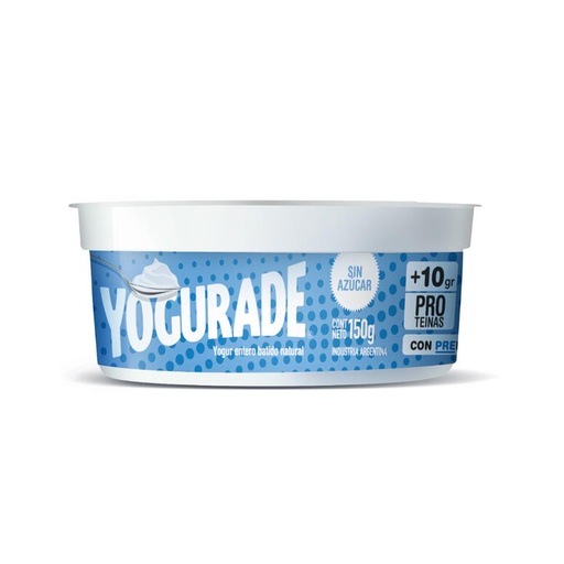 Yogurade - Yogur entero sabor natural (150gr)