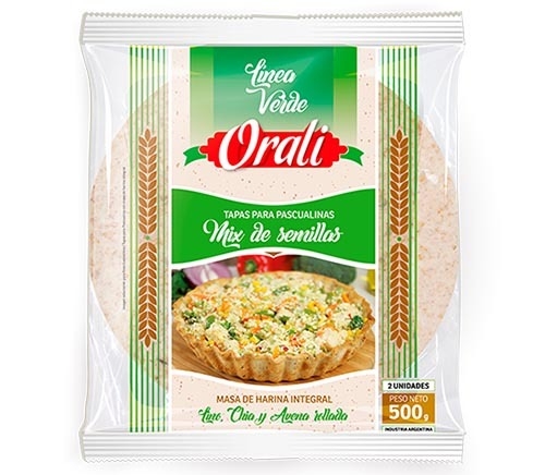 Orali - Linea verde tapa de pascualina vegana con mix de semillas (2 unidades)