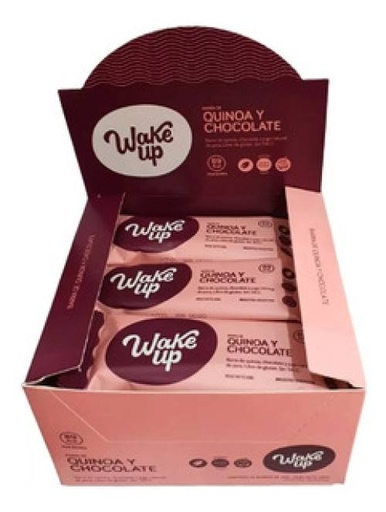 Wake Up - Barritas de quinoa y chocolate negro (display 18 unidades de 20gr c/u)