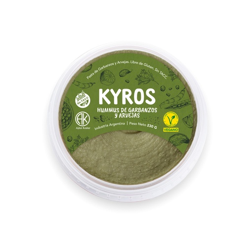 Kyros - kyros hummus de garbanzo y arvejas (230gr)