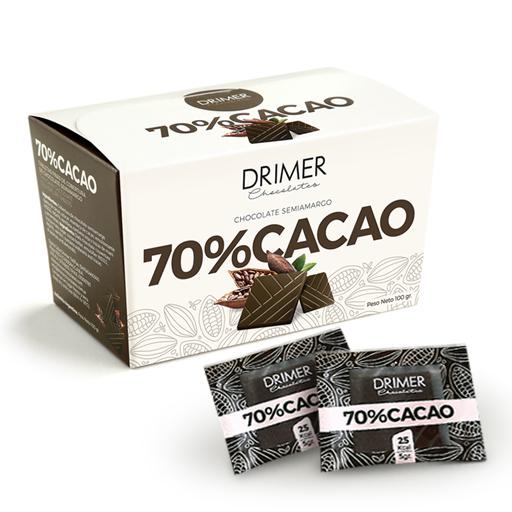 Drimer - Caja Chocolate 70% Cacao (20 unidades por caja) 100gr