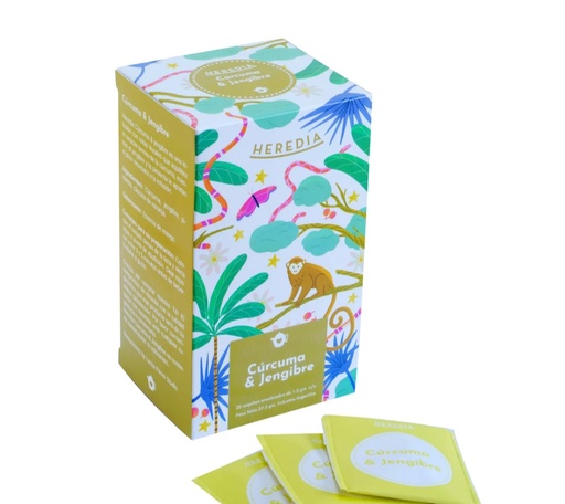 Heredia - Té curcuma y jengibre (25 saquitos)