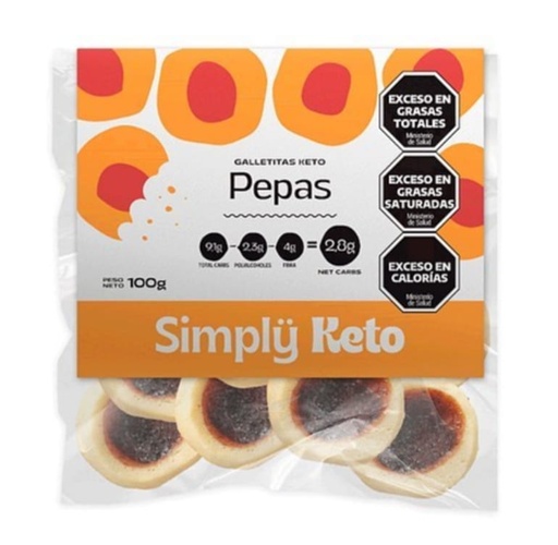 Simply keto - Pepas keto con mermelada de frambuesa (100gr)