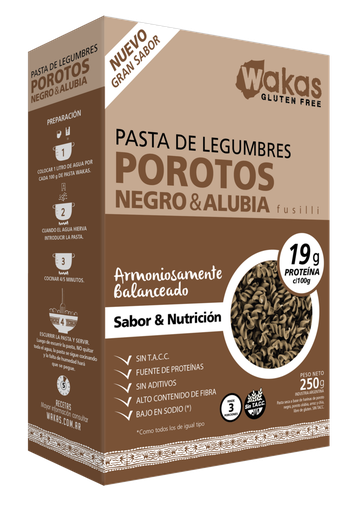 Wakas - Fusilli pastas de legumbres alubias y porotos (250gr)