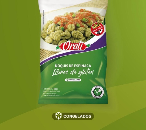 Orali - Ñoquis de espinaca sin tacc (500gr)