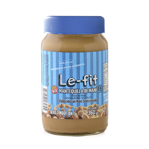 Lefit - Mantequilla de maní natural (360gr)