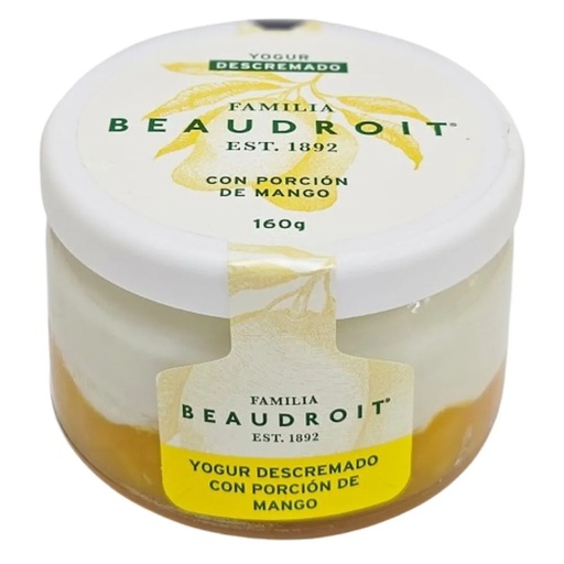 Familia Beaudroit - Yogurt descremado natural sabor mango (160gr)