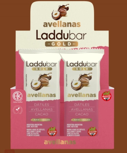 LadduBar - Barrita de Avellana, datiles y Cacao (caja 12 unidades)