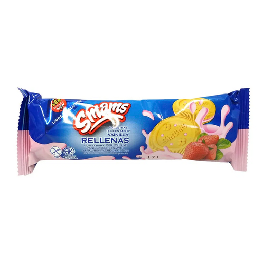 Smams - Galletitas rellenas frutilla (105gr)