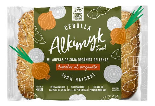 Alkimyk Food - Milanesas de soja rellenas de cebolla al oreganato (pack 4 unidades - 480gr)