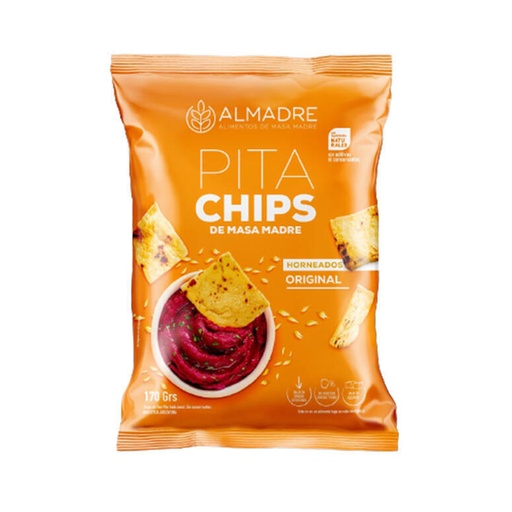 Almadre - Pita chips de masa madre original (115gr)