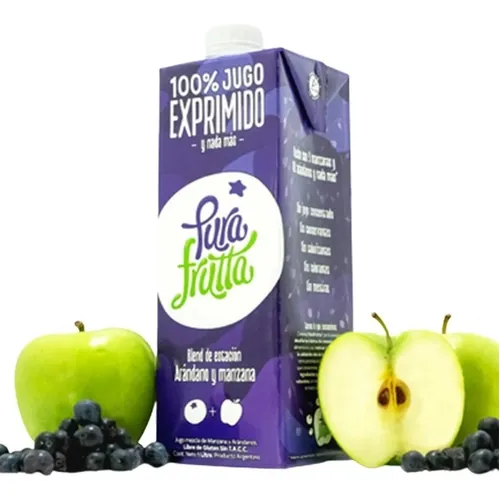 [PURAF031] Pura Frutta - Jugo natural sabor manzana y arándanos (1lt)