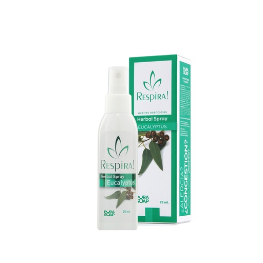 Pura Soap - Respira spray herbal de eucalyptus + aceites esenciales (75ml)