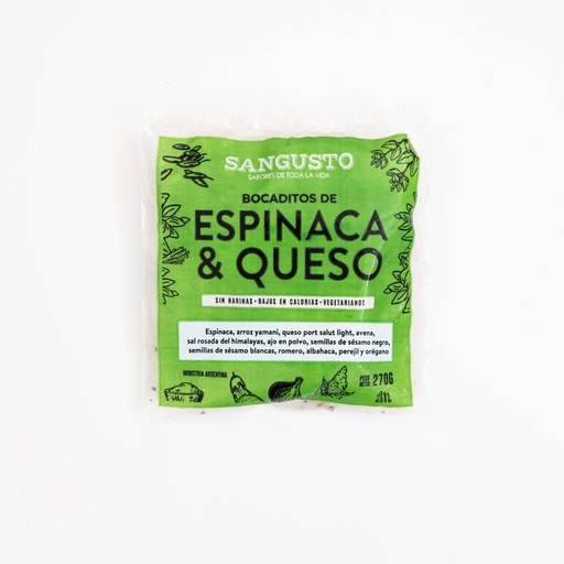 [SANGU002] Sangusto - Bocaditos de espinaca y queso vegano(pack de 400gr)