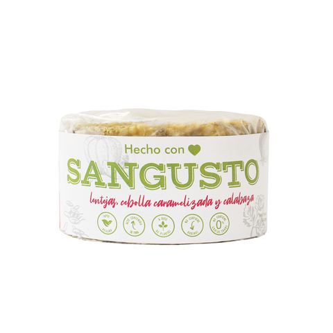 [SANGU009] Sangusto - Hamburguesa Veganas de Lentejas, Cebolla Caramelizada y Calabaza (4 unidades)
