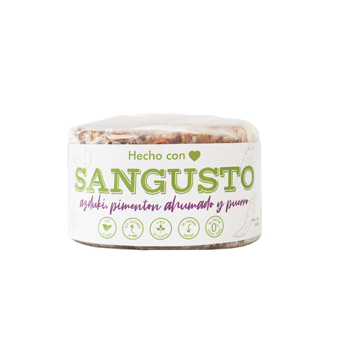 [SANGU013] Sangusto - Hamburguesas Veganas de Aduki, Pimenton ahumado y Puerro (4 unidades)