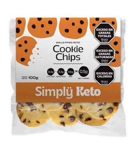[SIMPL001] Simply keto - Cookies keto con chips de chocolate (100gr)