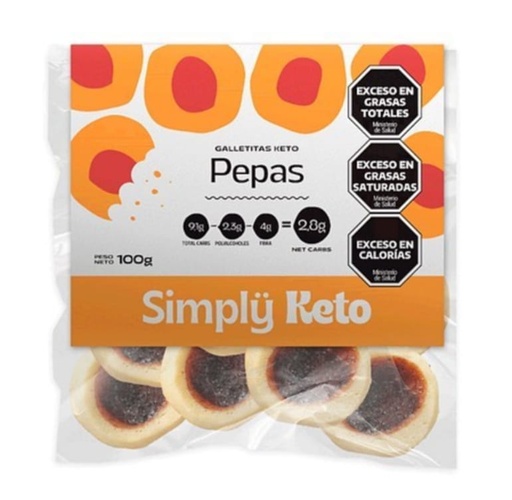 [SIMPL003] Simply keto - Pepas keto con mermelada de frambuesa (100gr)