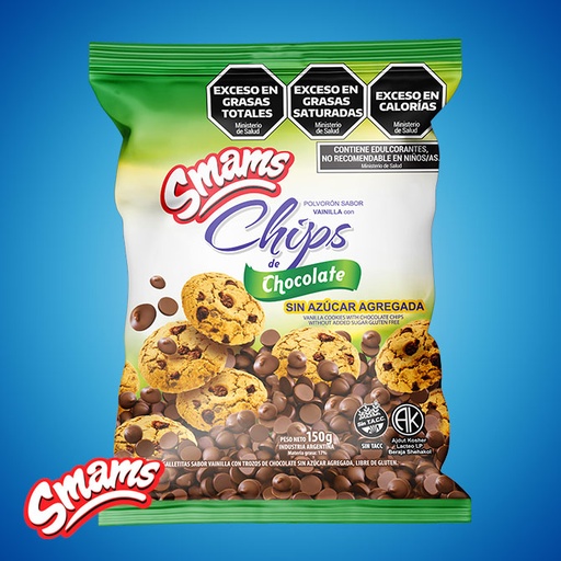 [SMAMS015] Smams - Galletitas chips de chocolate sin azúcar (150gr)