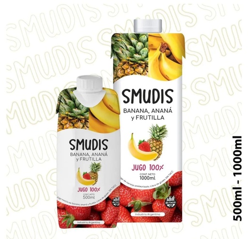 [SMUDI003] Smudis - Jugo natural banana ananá y frutilla (1lt)