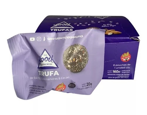[THEFO012] The food alchimist - Trufas de dátiles, almendras y cacao (display de 8 unidades x 20gr c/u)