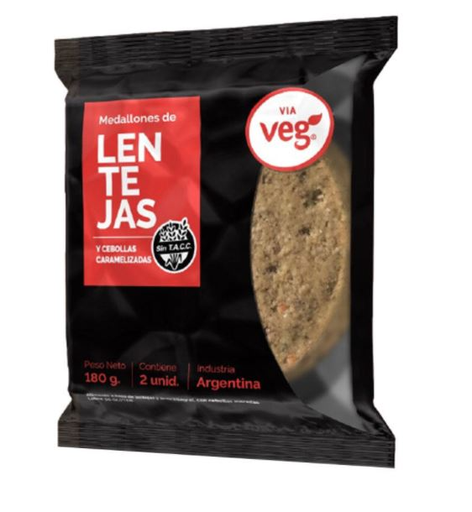 [VIAVE003] Via Veg - Medallones de lentejas y cebollas caramelizadas (2 unidades - 180gr)