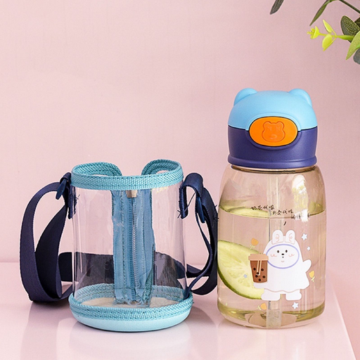 [BAZAR007] bazar Z - Botella agua con funda y correa patito/osito