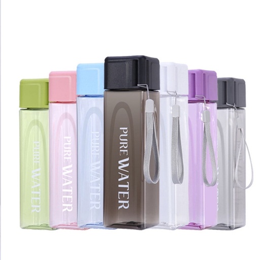 [BAZAR008] bazar Z - Botella agua cuadrada pure water 500ml