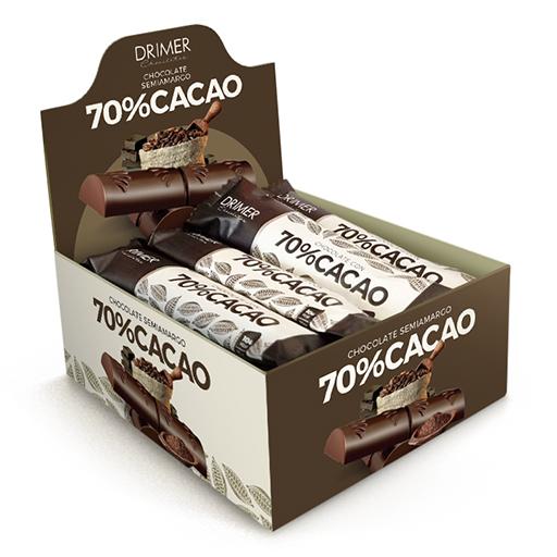 Drimer - Barra Chocolate 70 % cacao (10 unidades por caja - 20gr)