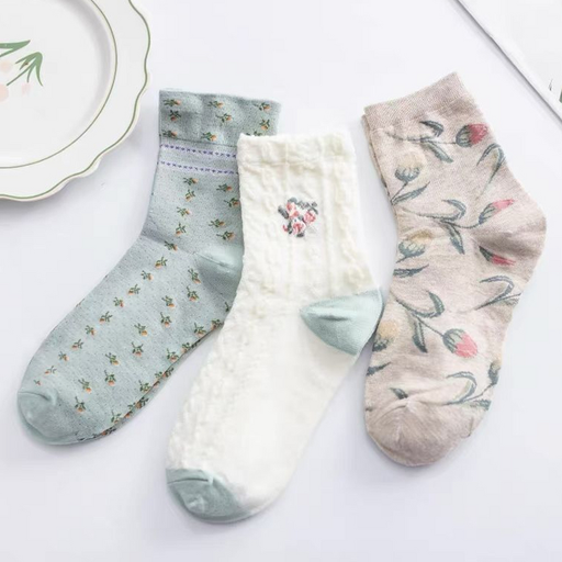 [BAZAR038] bazar Z - Medias diseño flower