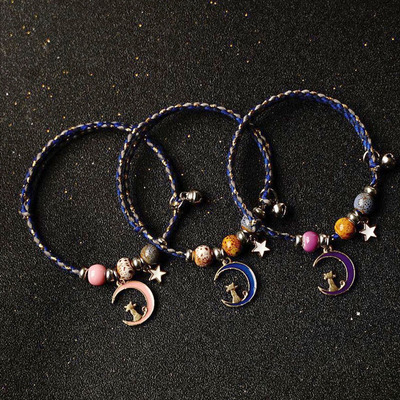 [BAZAR052] bazar Z - Pulsera brazalete gatito en la luna