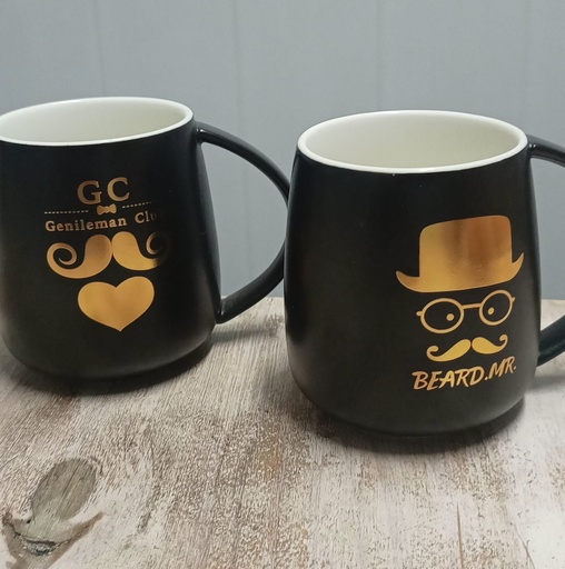 [BAZAR071] bazar Z - Taza ceramica diseño mug negra