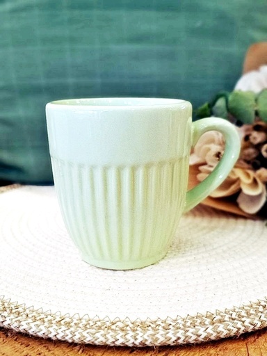 bazar Z - Taza cerámica raya fina verde, blanca o rosa