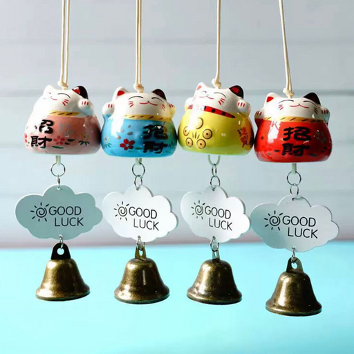[BAZAR082] bazar Z - accesorio colgante con campana diseño cat good luck 